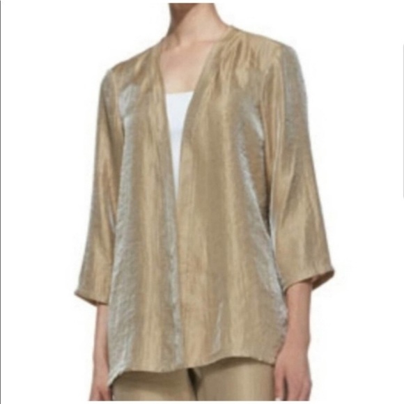 NWT Peace Of Cloth Gold Color Cardigan Jacket - Picture 5 of 16
